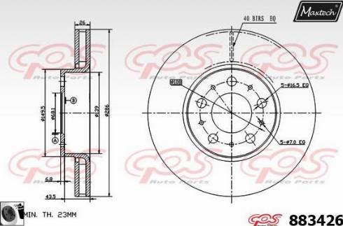 Maxtech 883426.0060 - Спирачен диск vvparts.bg