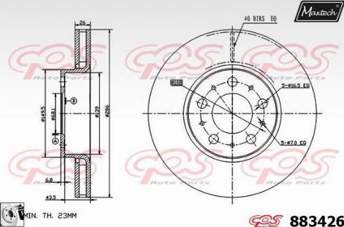 Maxtech 883426.0080 - Спирачен диск vvparts.bg