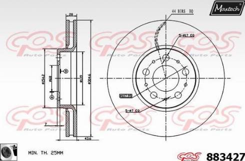 Maxtech 883427.0060 - Спирачен диск vvparts.bg