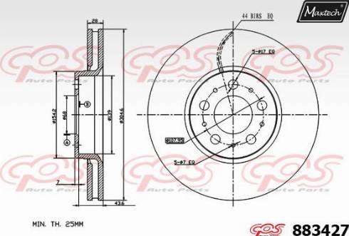 Maxtech 883427.0000 - Спирачен диск vvparts.bg