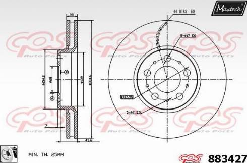 Maxtech 883427.0080 - Спирачен диск vvparts.bg