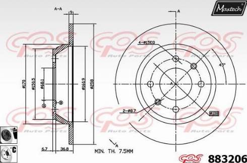 Maxtech 883206.6060 - Спирачен диск vvparts.bg