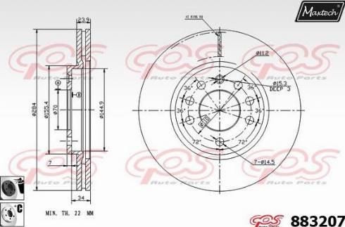 Maxtech 883207.6060 - Спирачен диск vvparts.bg