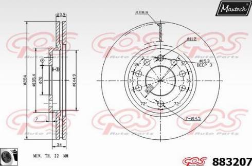 Maxtech 883207.0060 - Спирачен диск vvparts.bg