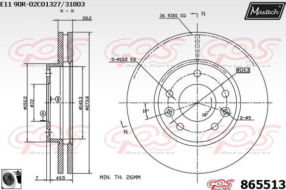 Maxtech 883207 - Спирачен диск vvparts.bg