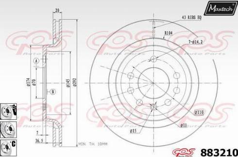 Maxtech 883210.6880 - Спирачен диск vvparts.bg