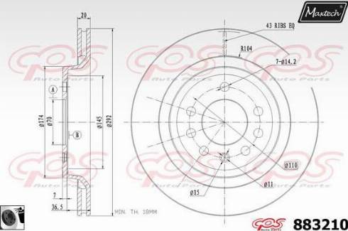 Maxtech 883210.0060 - Спирачен диск vvparts.bg