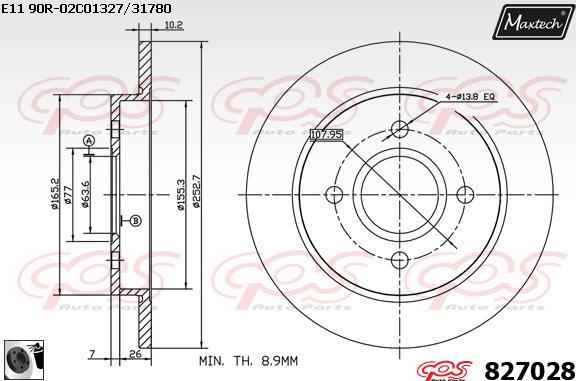 Maxtech 831186 - Спирачен диск vvparts.bg