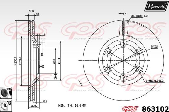 Maxtech 831241 - Спирачен диск vvparts.bg