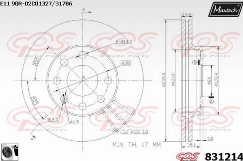 Maxtech 831214.0060 - Спирачен диск vvparts.bg