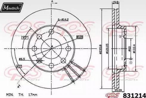 Maxtech 831214.0000 - Спирачен диск vvparts.bg