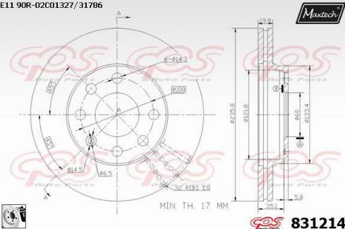 Maxtech 831214.0080 - Спирачен диск vvparts.bg