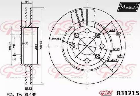 Maxtech 831215.0000 - Спирачен диск vvparts.bg