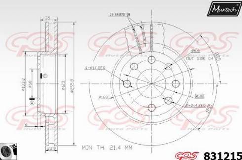 Maxtech 831215.0060 - Спирачен диск vvparts.bg