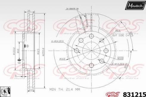 Maxtech 831215.0080 - Спирачен диск vvparts.bg