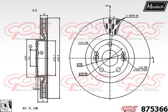 Maxtech 831215 - Спирачен диск vvparts.bg