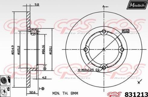 Maxtech 831213.6060 - Спирачен диск vvparts.bg