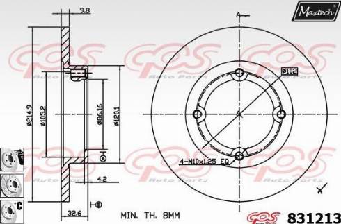 Maxtech 831213.6880 - Спирачен диск vvparts.bg