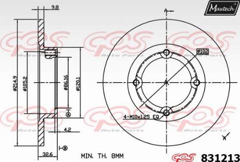 Maxtech 831213.0000 - Спирачен диск vvparts.bg