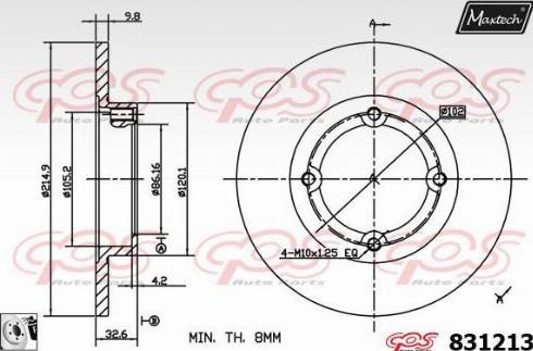 Maxtech 831213.0080 - Спирачен диск vvparts.bg