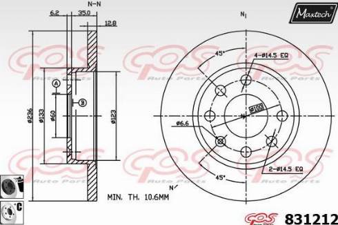 Maxtech 831212.6060 - Спирачен диск vvparts.bg