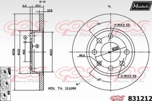 Maxtech 831212.6880 - Спирачен диск vvparts.bg