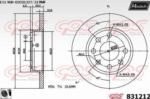 Maxtech 831212.0060 - Спирачен диск vvparts.bg