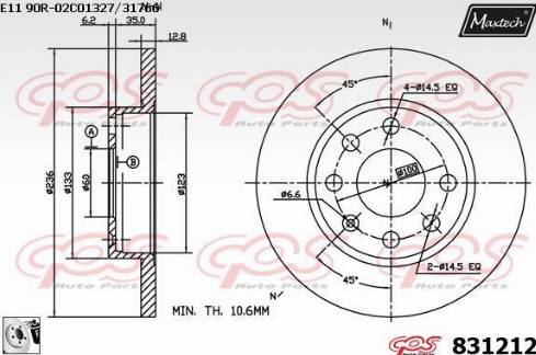 Maxtech 831212.0080 - Спирачен диск vvparts.bg