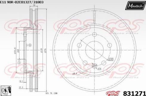 Maxtech 831271.0080 - Спирачен диск vvparts.bg