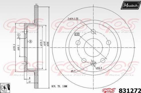 Maxtech 831272.0080 - Спирачен диск vvparts.bg