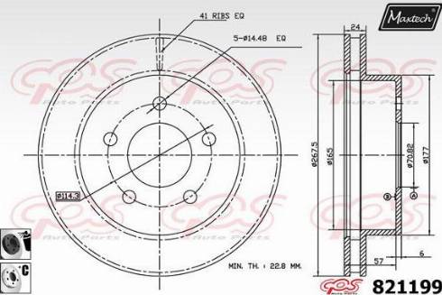 Maxtech 821199.B060 - Спирачен диск vvparts.bg