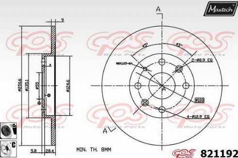 Maxtech 821192.6060 - Спирачен диск vvparts.bg