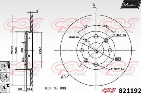 Maxtech 821192.6980 - Спирачен диск vvparts.bg