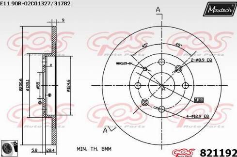 Maxtech 821192.0060 - Спирачен диск vvparts.bg