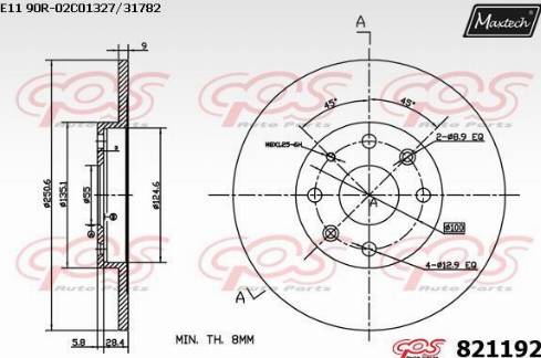 Maxtech 821192.0000 - Спирачен диск vvparts.bg