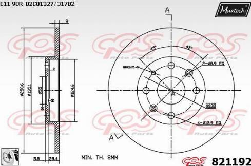 Maxtech 821192.0080 - Спирачен диск vvparts.bg