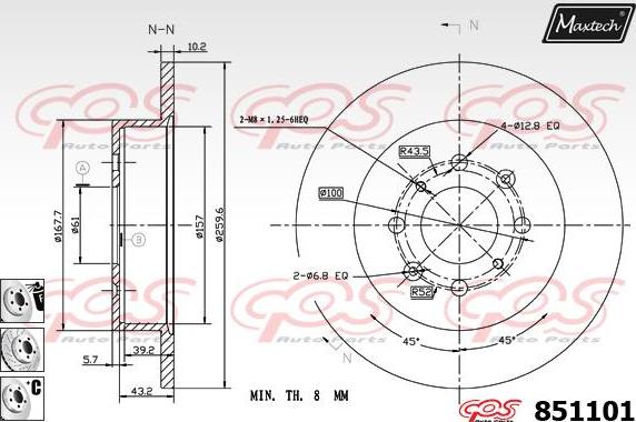 Maxtech 871153 - Спирачен диск vvparts.bg