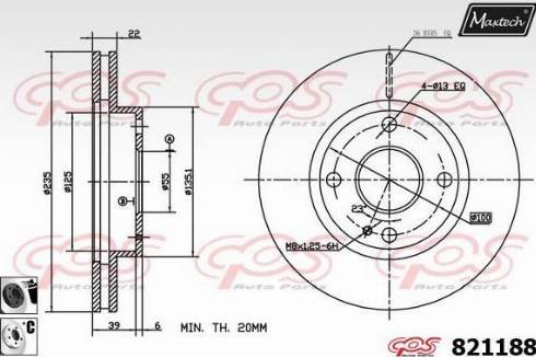 Maxtech 821188.6060 - Спирачен диск vvparts.bg