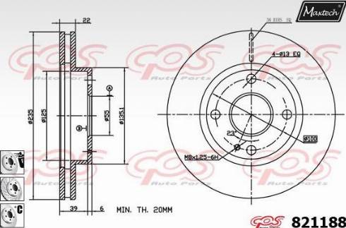 Maxtech 821188.6980 - Спирачен диск vvparts.bg