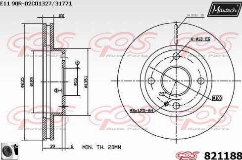 Maxtech 821188.0060 - Спирачен диск vvparts.bg