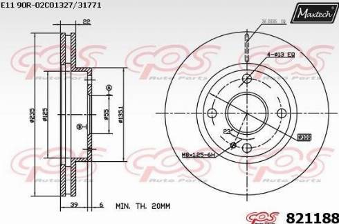 Maxtech 821188.0000 - Спирачен диск vvparts.bg