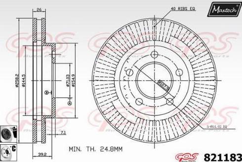 Maxtech 821183.6060 - Спирачен диск vvparts.bg