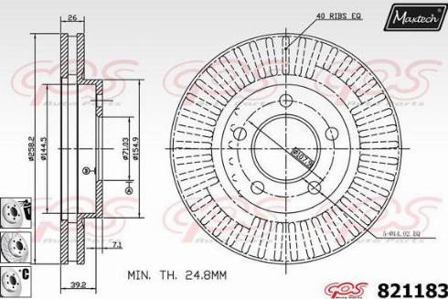 Maxtech 821183.6880 - Спирачен диск vvparts.bg