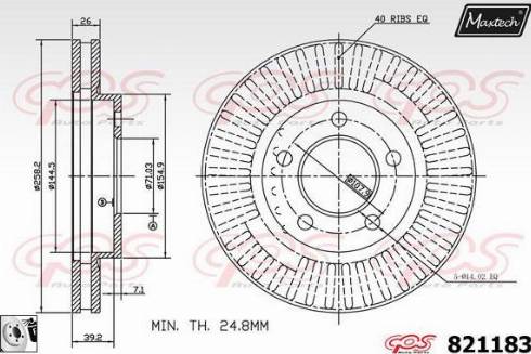 Maxtech 821183.0080 - Спирачен диск vvparts.bg