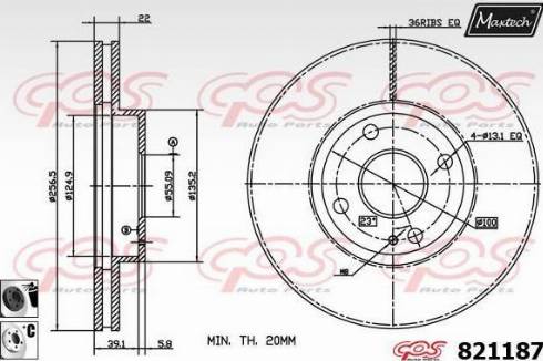 Maxtech 821187.6060 - Спирачен диск vvparts.bg