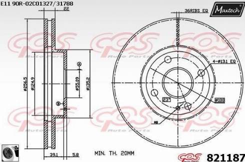 Maxtech 821187.0060 - Спирачен диск vvparts.bg