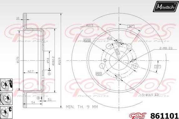 Maxtech 865508 - Спирачен диск vvparts.bg