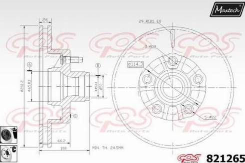 Maxtech 821265.6060 - Спирачен диск vvparts.bg