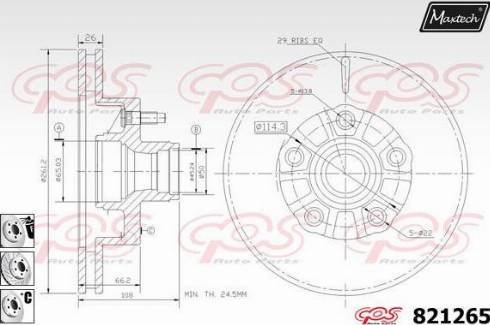 Maxtech 821265.6880 - Спирачен диск vvparts.bg