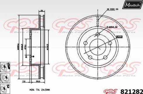 Maxtech 821282.6880 - Спирачен диск vvparts.bg